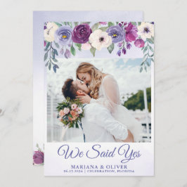 Hochzeitsankündigung Periwinkle Fuchsia Floral Einladung