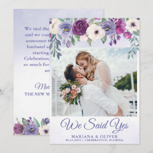 Hochzeitsankündigung Periwinkle Fuchsia Floral Einladung