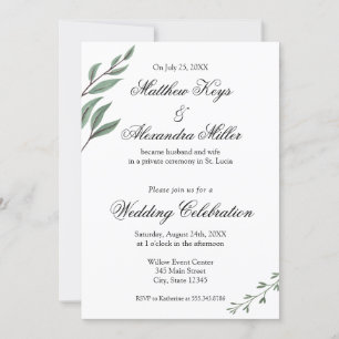 Hochzeitsankündigung und Einladung zum Empfang