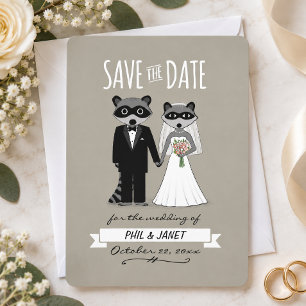 Hochzeitsankündigung Waschbären Save The Date