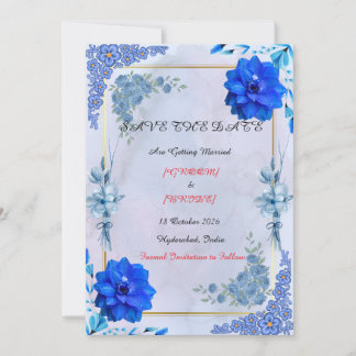 Hochzeitsankündigung Wasserfarben Marine Save The Date