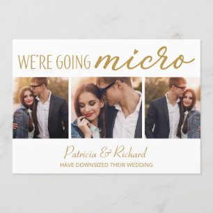 Hochzeitsankündigung zum Downsizing süß 3 Foto Einladung
