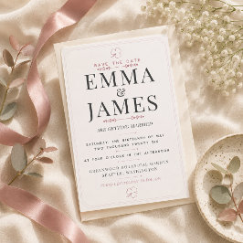 Hochzeitsankündigungskarte 'Dusty Rose Minimal' zu Einladung