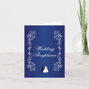 Hochzeitsannahme dank Karte Blue Bride Groom