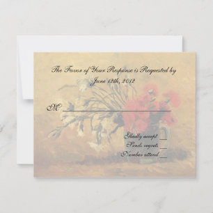 Hochzeitsannahmekarte, Van Gogh Blumen RSVP Karte