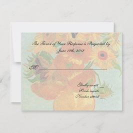 Hochzeitsannahmekarte, Van-Gogh-Sonnenblumen RSVP Karte