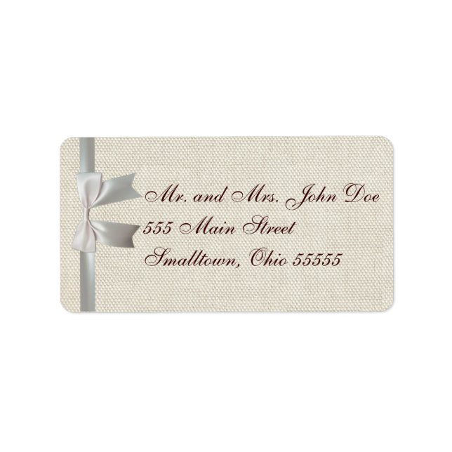 Hochzeitsantike Spitzen Linen Weiße klassische Hüb Adressaufkleber (Vorne)