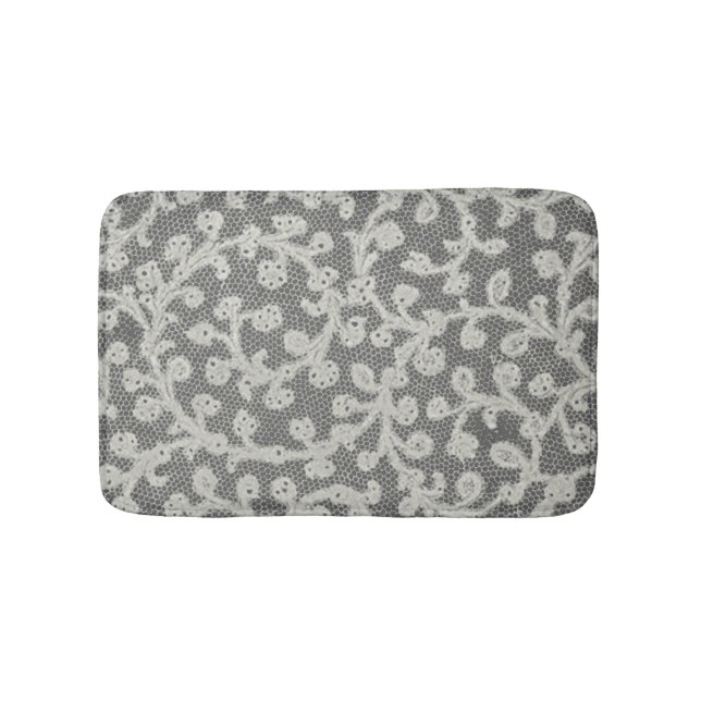 Hochzeitsantike Spitzen Linen Weiße klassische Hüb Badematte (Vorderseite)