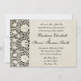 Hochzeitsantike Spitzen Linen Weiße klassische Hüb Einladung