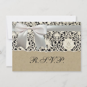 Hochzeitsantike Spitzen Linen Weiße klassische Hüb Einladung