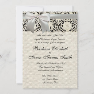 Hochzeitsantike Spitzen Linen Weiße klassische Hüb Einladung