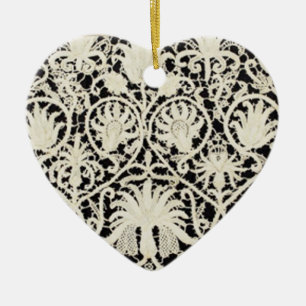 Hochzeitsantike Spitzen Linen Weiße klassische Hüb Keramik Ornament