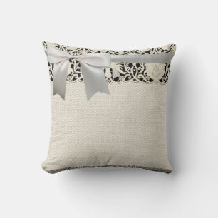 Hochzeitsantike Spitzen Linen Weiße klassische Hüb Kissen