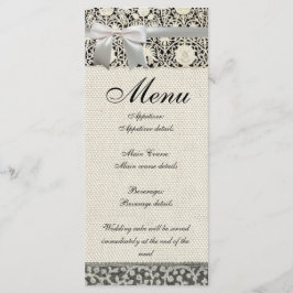 Hochzeitsantike Spitzen Linen Weiße klassische Hüb Menükarte