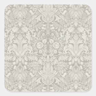 Hochzeitsantike Spitzen Linen Weiße klassische Hüb Quadratischer Aufkleber
