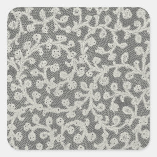 Hochzeitsantike Spitzen Linen Weiße klassische Hüb Quadratischer Aufkleber
