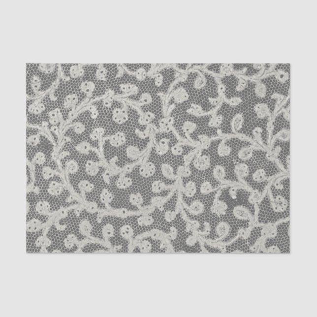 Hochzeitsantike Spitzen Linen Weiße klassische Hüb Seidenpapier (Vorderseite)