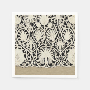 Hochzeitsantike Spitzen Linen Weiße klassische Hüb Serviette