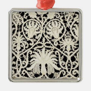 Hochzeitsantike Spitzen Linen Weiße klassische Hüb Silbernes Ornament