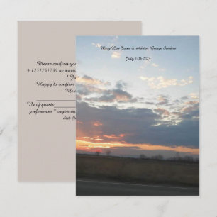 Hochzeitsantwortkarte Schönes Sonnenuntergangs-Fot RSVP Karte