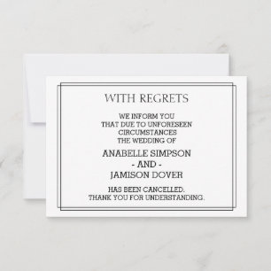 Hochzeitsanzeigen-Absagekarten Ankündigung