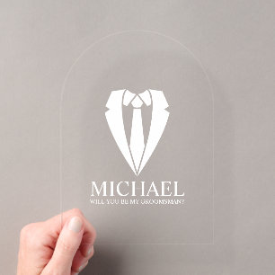 Hochzeitsanzug Personalisiertes Heiratsantrag für Acryleinladungen