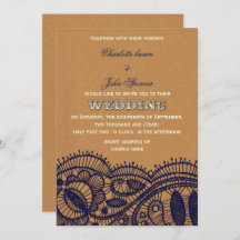 Hochzeitsarbeiten für Navy Lace und Kraft Papier