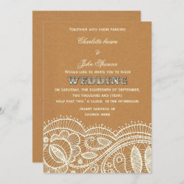 Hochzeitsarbeiten für Spitzenpapiere Einladung