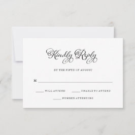 Hochzeitsarm | Schwarz-Weiß-Kalligrafie RSVP Karte