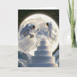 Hochzeitsastronaut für Neugeborene im Mondlicht Karte