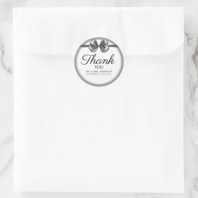 Hochzeitsaufkleber Danke. Runder Aufkleber (Tasche)