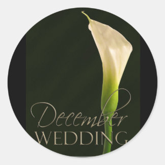Hochzeitsaufkleber für den Dezember Runder Aufkleber