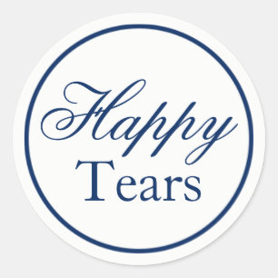 Hochzeitsaufkleber "Happy Tars" - Marine Runder Aufkleber