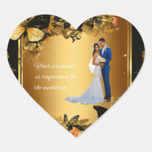 Hochzeitsaufkleber Herz-Aufkleber