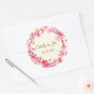 Hochzeitsaufkleber personalisiert runder aufkleber