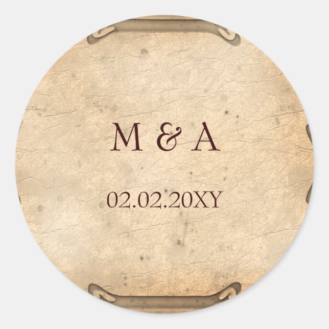 Hochzeitsaufkleber Runder Aufkleber (Vorderseite)