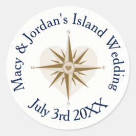 Hochzeitsaufkleber zum Thema Reisen - Günstige Auf Runder Aufkleber