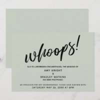 Hochzeitsaufschub Humor "Whoops"! Speicherkarte