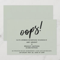 Hochzeitsaufschub Humorvolle "Oops"! Green Card