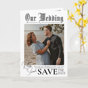 HOCHZEITSAUSGABE Zeitung gefaltete Karte