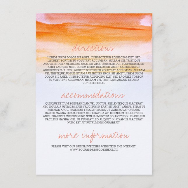 Hochzeitsausweise - romantische Aquarellbilder Begleitkarte (Vorderseite)
