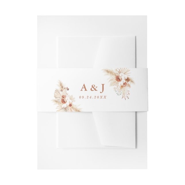 Hochzeitsband Bauch Band Boho Pampas Grass Hochzei (Vorderseite Beispiel)