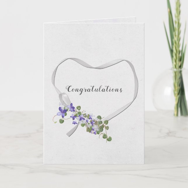 Hochzeitsband Herz mit Ivy Bouquet Card Karte (Vorderseite)