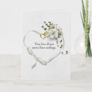 Hochzeitsband und Gold Heart Rings Card Karte