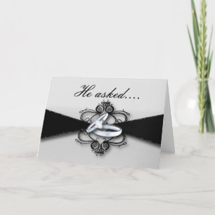 Hochzeitsbänder Verlobungsanzeige er fragte Ankündigung