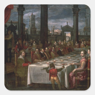 Hochzeitsbankett Quadratischer Aufkleber