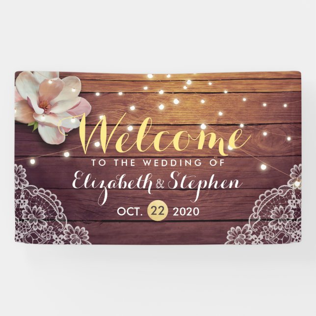 Hochzeitsbanner mit floraler Streichholzfarbe Banner (Horizontal)