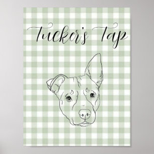 Hochzeitsbar-Schild mit Hund Poster