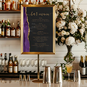 Hochzeitsbarmenü Lila Gold Achat Dunkel Poster