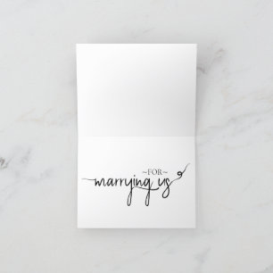 Hochzeitsbeamte Danke, dass Sie uns verheiratet ha Dankeskarte